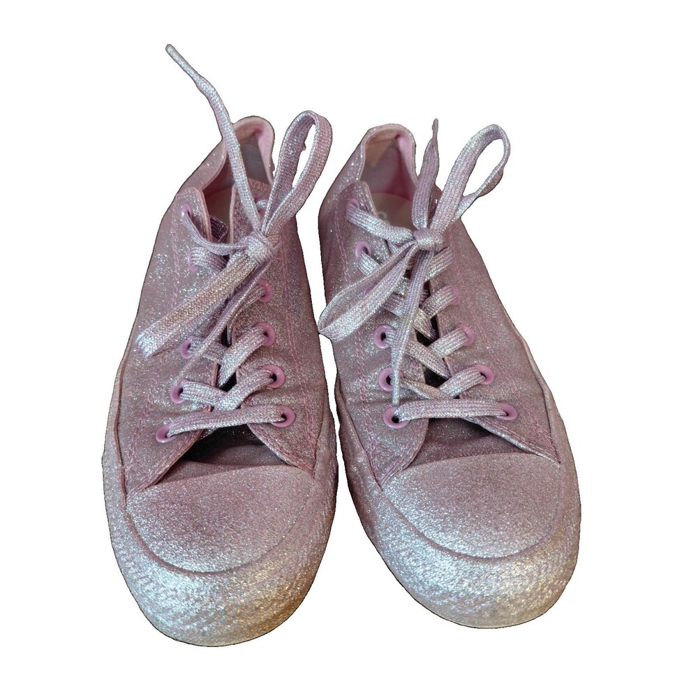 Converse All Star Low Light Pink Glitter Sneakers M 8W 10 Bridal Party Prom
